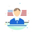Man, American, Flag Abstract Flat Color Icon Template Royalty Free Stock Photo