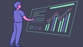 Man Analyzing Data on Screen, Business Analytics and Growth, vector design Generative AI Royalty Free Stock Photo