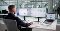 Man Analyzing Market Data On Performance Dashboard Royalty Free Stock Photo