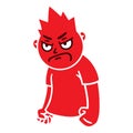 Man with angry emotion. Mad emoji avatar. Portrait of a grumpy person. Cartoon style. Flat design vector Royalty Free Stock Photo