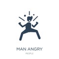 man angry icon in trendy design style. man angry icon isolated on white background. man angry vector icon simple and modern flat