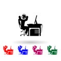 Man angry multi color icon. Simple glyph, flat vector of gamer icons for ui and ux, website or mobile application