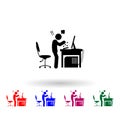 Man angry multi color icon. Simple glyph, flat vector of gamer icons for ui and ux, website or mobile application