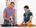 Man ans woman in the kitchen Royalty Free Stock Photo