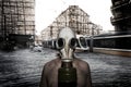 Man with antigas mask Royalty Free Stock Photo