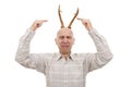Man with antlers Royalty Free Stock Photo