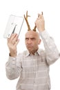 Man with antlers Royalty Free Stock Photo