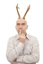 Man with antlers Royalty Free Stock Photo