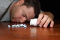 A man appearing to have overdosed on pills Royalty Free Stock Photo