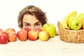 Man and apples