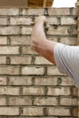 Man applying mortar