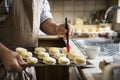 Man Apron Cooking Baking Bakery Concept Royalty Free Stock Photo