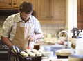 Man Apron Cooking Baking Bakery Concept Royalty Free Stock Photo