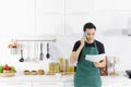 MAN IN APRON Royalty Free Stock Photo