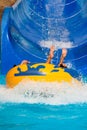 Man at aqua park Royalty Free Stock Photo