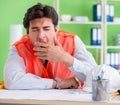 Man architect working on the project Royalty Free Stock Photo