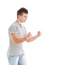 Man with arms up Royalty Free Stock Photo