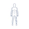 Man with artificial leg black line icon. Person who has a prosthesis instead of a real leg. Pictogram for web page, mobile app,