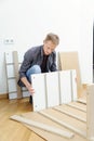 Furniture assembly at home. Royalty Free Stock Photo