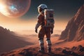 man astronaut on a background of mars, mars. 3 d illustrationman astronaut on a background of mars, mars. 3 d illustrationmars ast