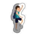 man athlete practicing climbing avatar character Royalty Free Stock Photo