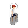 man athlete practicing climbing avatar character Royalty Free Stock Photo