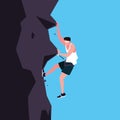 man athlete practicing climbing character Royalty Free Stock Photo