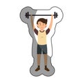 man athlete weight lifting avatar character