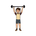 man athlete weight lifting avatar character