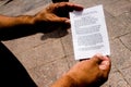 Man Prays in Front of Ohio Statehouse at a Gathering of Evangelicals