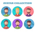 Man avatar collection. Profile picture in flat style