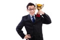 Man awarded with cup Royalty Free Stock Photo