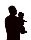 A man and baby head body part, people body part silhouette vector