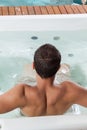 Man back inside a jacuzzi Royalty Free Stock Photo
