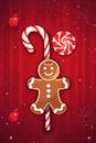 man background gingerbread december decoration holiday caramel food cookie sweet christmas red. Generative AI.