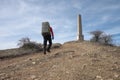 Man with backpack walking in Nebrodi Park, Sicily