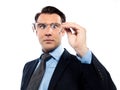 Man with bad vision difficultues Royalty Free Stock Photo