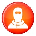 Man in balaclava icon, flat style Royalty Free Stock Photo