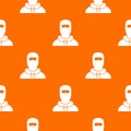 Man in balaclava pattern seamless Royalty Free Stock Photo