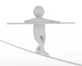 Man balances on rope Royalty Free Stock Photo
