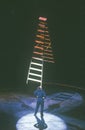 Man Balancing Ladder on Chin, Ringling Brothers & Barnum & Bailey Circus Royalty Free Stock Photo