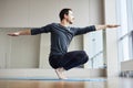 Man balancing on toes Royalty Free Stock Photo