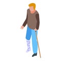 Man bandage leg icon, isometric style Royalty Free Stock Photo