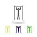 a man on a bar multicolored icons. Element of sport multicolored icons Can be used for web, logo, mobile app, UI, UX Royalty Free Stock Photo