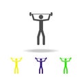 man with a barbell multicolored icons. Element of sport multicolored icons Can be used for web, logo, mobile app, UI, UX