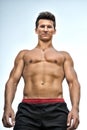 Man with bare muscular torso Royalty Free Stock Photo