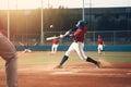 bat man athlete american game field player ball sport baseball team. Generative AI.