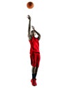 Man basketball player isolated silhouette Royalty Free Stock Photo