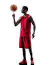 Man basketball player isolated silhouette Royalty Free Stock Photo