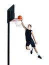 Man basketball player isolated silhouette Royalty Free Stock Photo